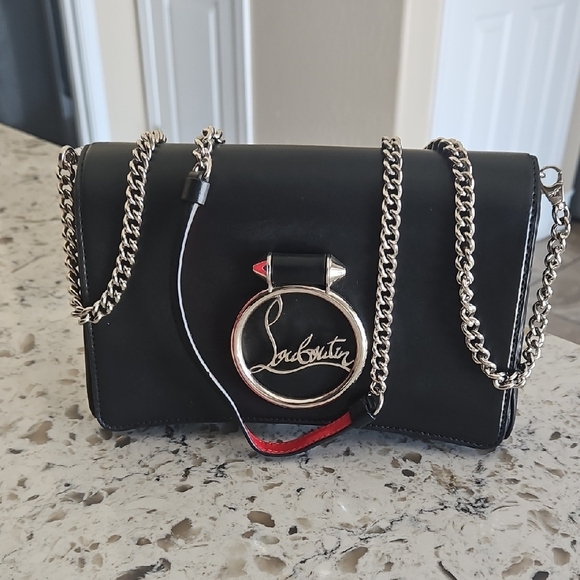 Christian Louboutin Black Crossbody/Shoulder Bag with Silver Chain Strap - Picture 1 of 16